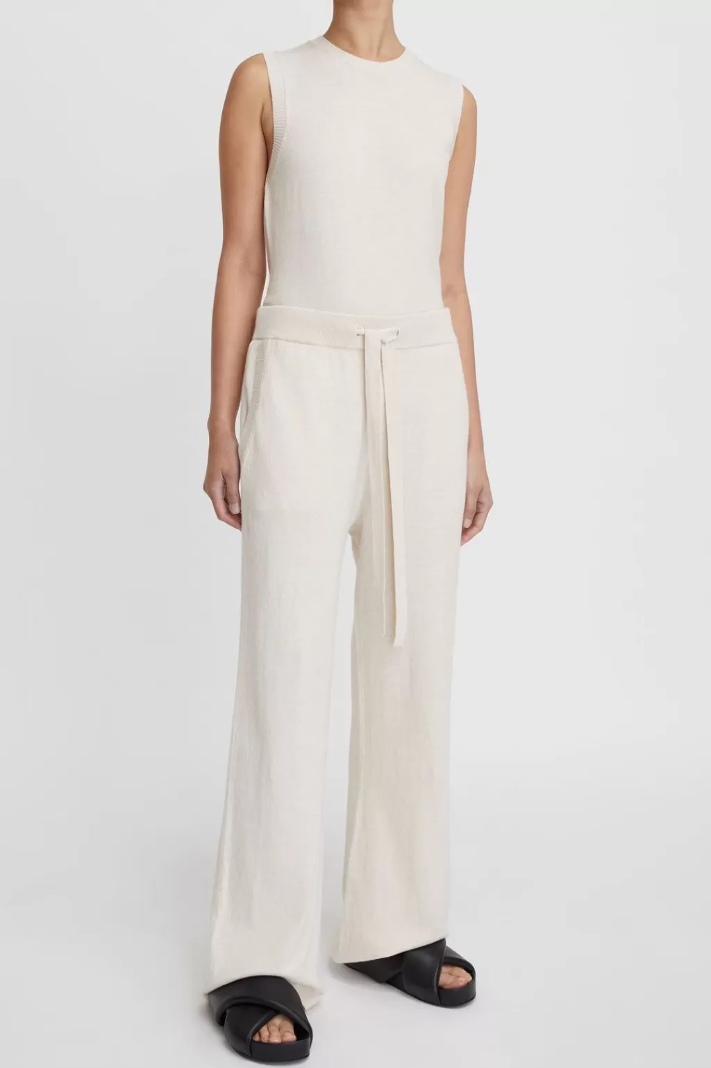 Outlet Cotton Cashmere Wide Leg Pant Women Loungewear