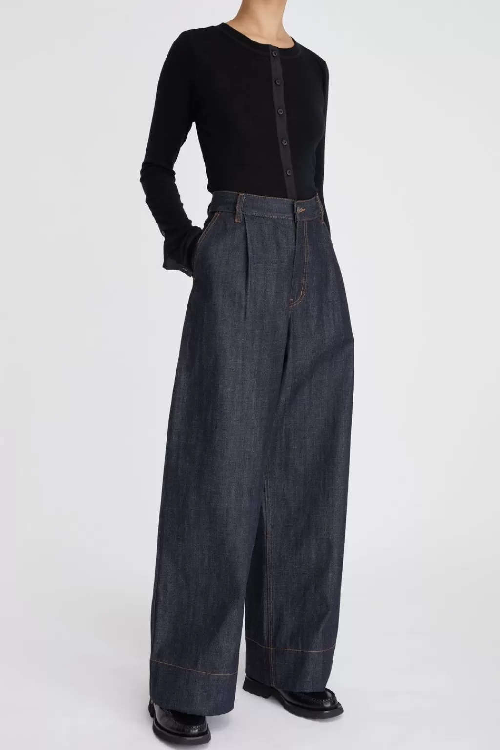 Outlet Lm Denim Pleat Pant Women Pants And Shorts